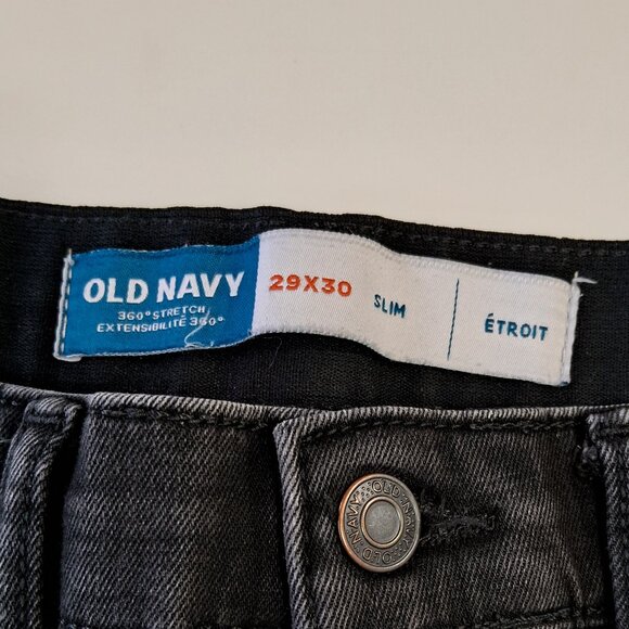 Old Navy Men's Slim Black Wash Denim Jeans - Picture 5 of 10